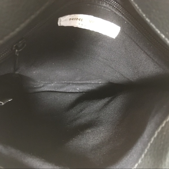 New! Nine West Black Leather Satchel Shoulder Bag - Picture 5 of 6